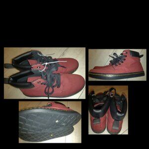 Dr Martens Maelly Maroon Canvas Boots Womens Size 7